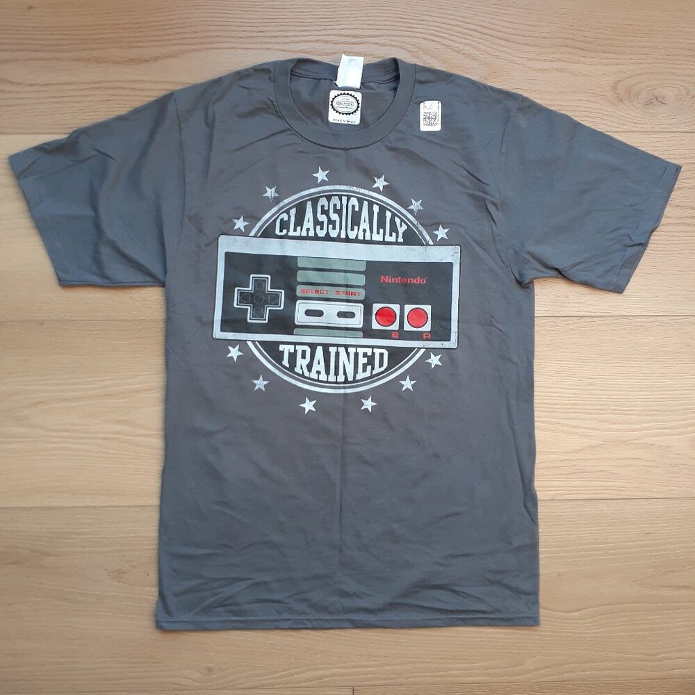 Classically Trained - NES Nintendo Controller - New Small Asphalt Gray T-Shirt